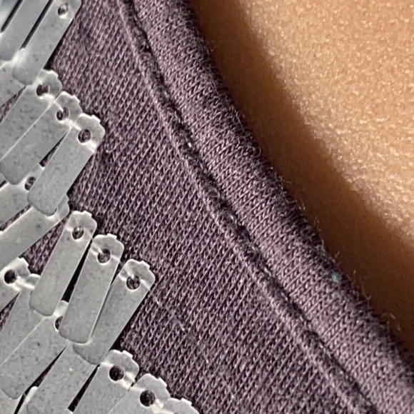 ARMANI EXCHANGE - grey tank w silver & grey sequins - S - Picture 14 of 16